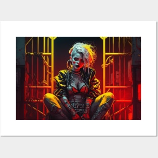 Crazy Cyberpunk Girl Posters and Art